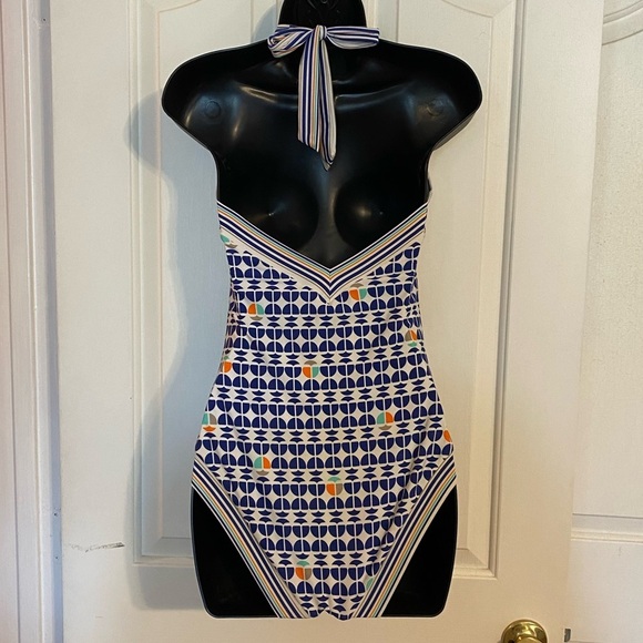 “TRINA TURK” Geometric Halter Tie Swimsuit - Picture 7 of 10